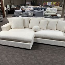 Big Soft Cream White Sectional Couch