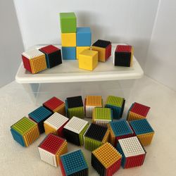 Infantino Press & Stay Sensory Building Blocks Kids Baby Toddler Toys Set 