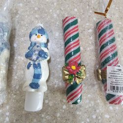 Vintage Ganz Christmas Taper Candles Lot Of 5