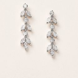 Bridal Floral CZ Earrings