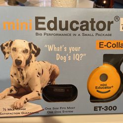 E-Collar - ET-300-1/2 Mile Remote Waterproof Trainer Mini Educator Remote Training Collar - 100 Training Levels Plus Vibration and Sound - Includes Pe