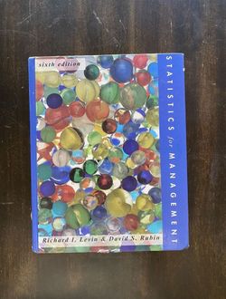 Book: Statistics for Management , 6th Edition, by Richard I. Levin & David S. Rubin