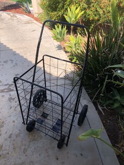 Folding Wire Shopping Cart with Wheels