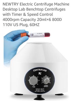 Electric Centrifuge Machine Desktop Lab Benchtop Centrifuges with Timer & Speed Control 4000rpm Capacity 20mlx6 800D 110V US Plug, 60HZ
TIME & SPEED R