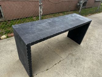 Shagreen Nailed Entryway Table Console Table