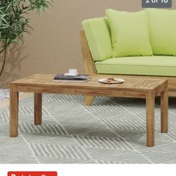 Wood Indoor Or Outdoor Coffee Table - NEW In Box