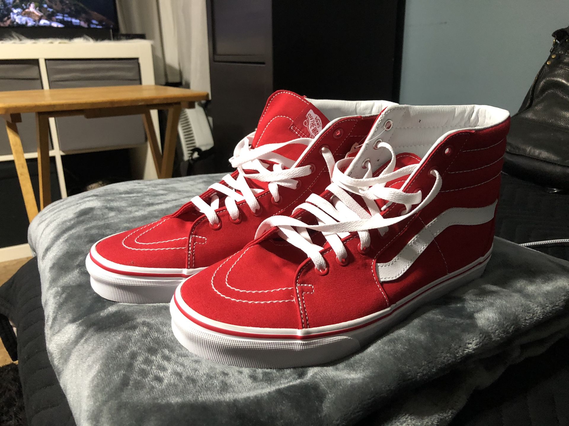 Vans sk8 high red and white. Size 11 men