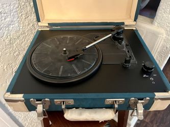 Retro Blue Crosley Luggage-Style Record Player – $60