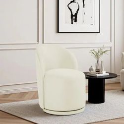 Uixe Beige Linen Swivel Accent Barrel Chair (Set of 1) (CH0062-BE) | SaleSumo INSANE DEAL (FIRM)