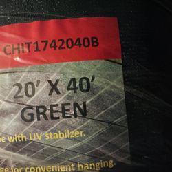 20ft X 40ft Dark Green Mesh Tarp / Malla Sombra en Verde Oscuro