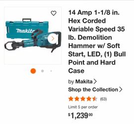 Makita 14 AMP 1 - 1/8 in. Hex Demo Hammer