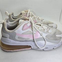 Nike Air Max 270 React Shoes Women’s 6.5 White Pink Athletic Running Sneakers