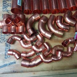 Copper Fittings Lot (42) Various Sizes 