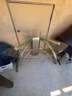 Glass and Chrome Corner TV Desk