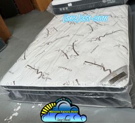 Cal king Royal touch hybrid mattress and Boxspring bed set Colchon y tambor
