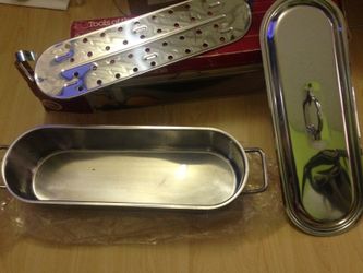 3 piece stainless steel fish poacher kitchen