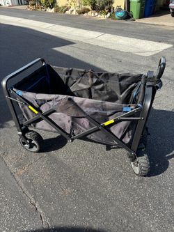MAC Sports 4-wheel folding utility wagon, fabric/metal, gray/black