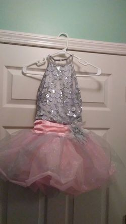 Silver and pink dance dress