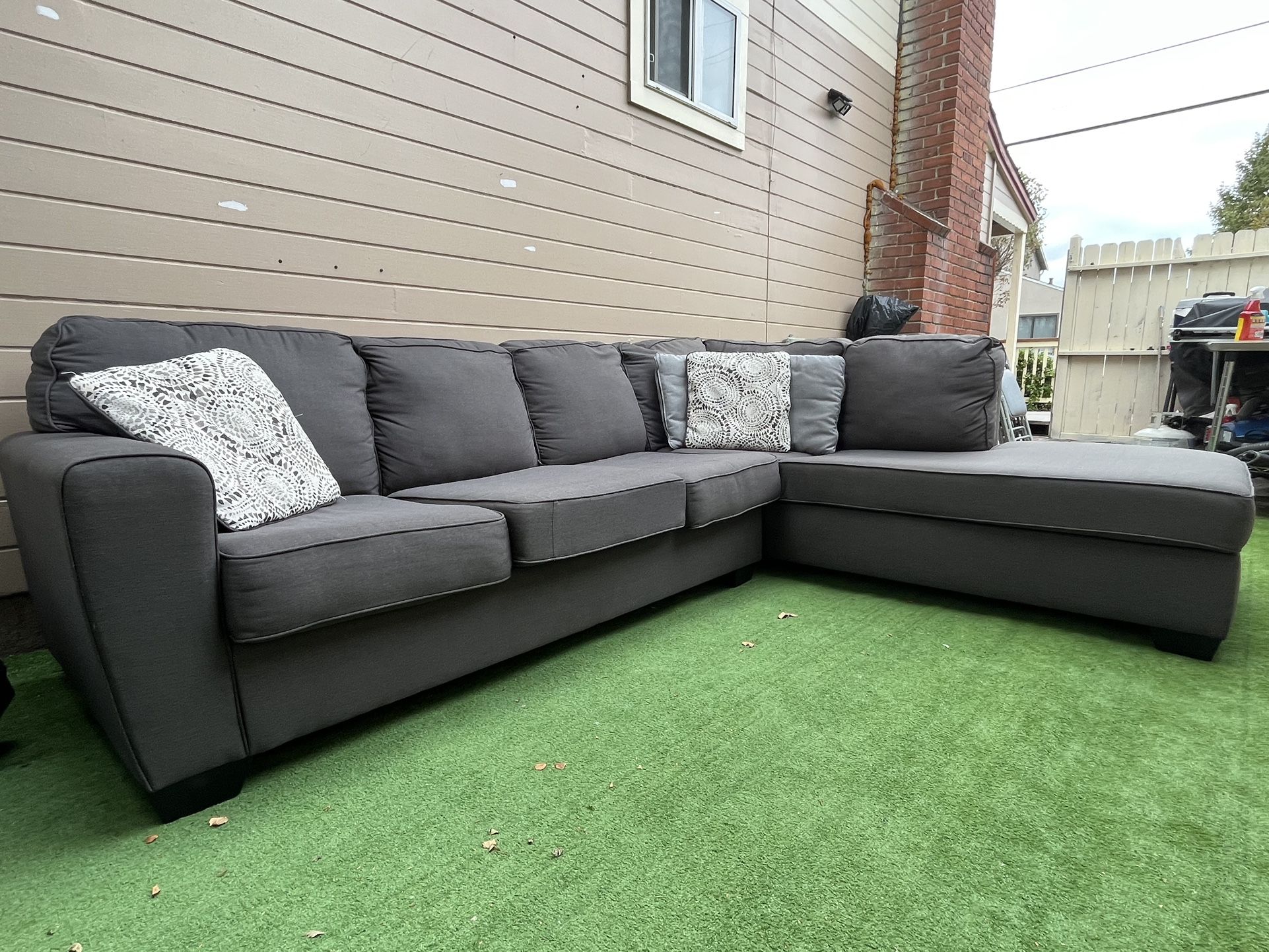 FREE Delivery: Grey Sectional Sofa L Shaped with Right Chaise