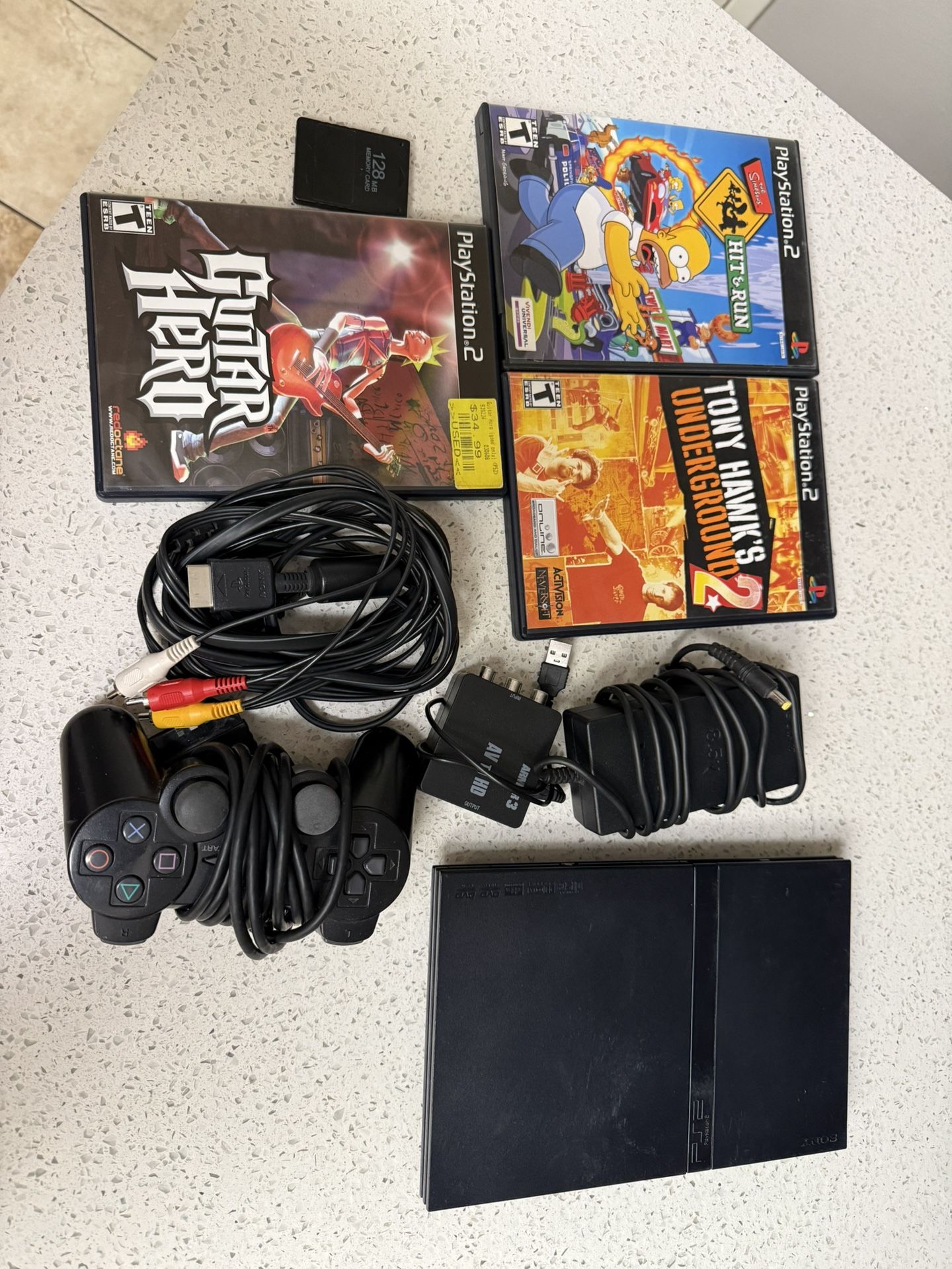 Playstation 2 SLIM - Black - Bundle