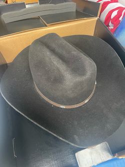 Black Felt Cowboy Hat with Leather Band