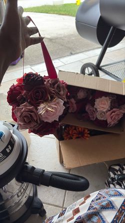 Burgundy And Blush Flower Ball 