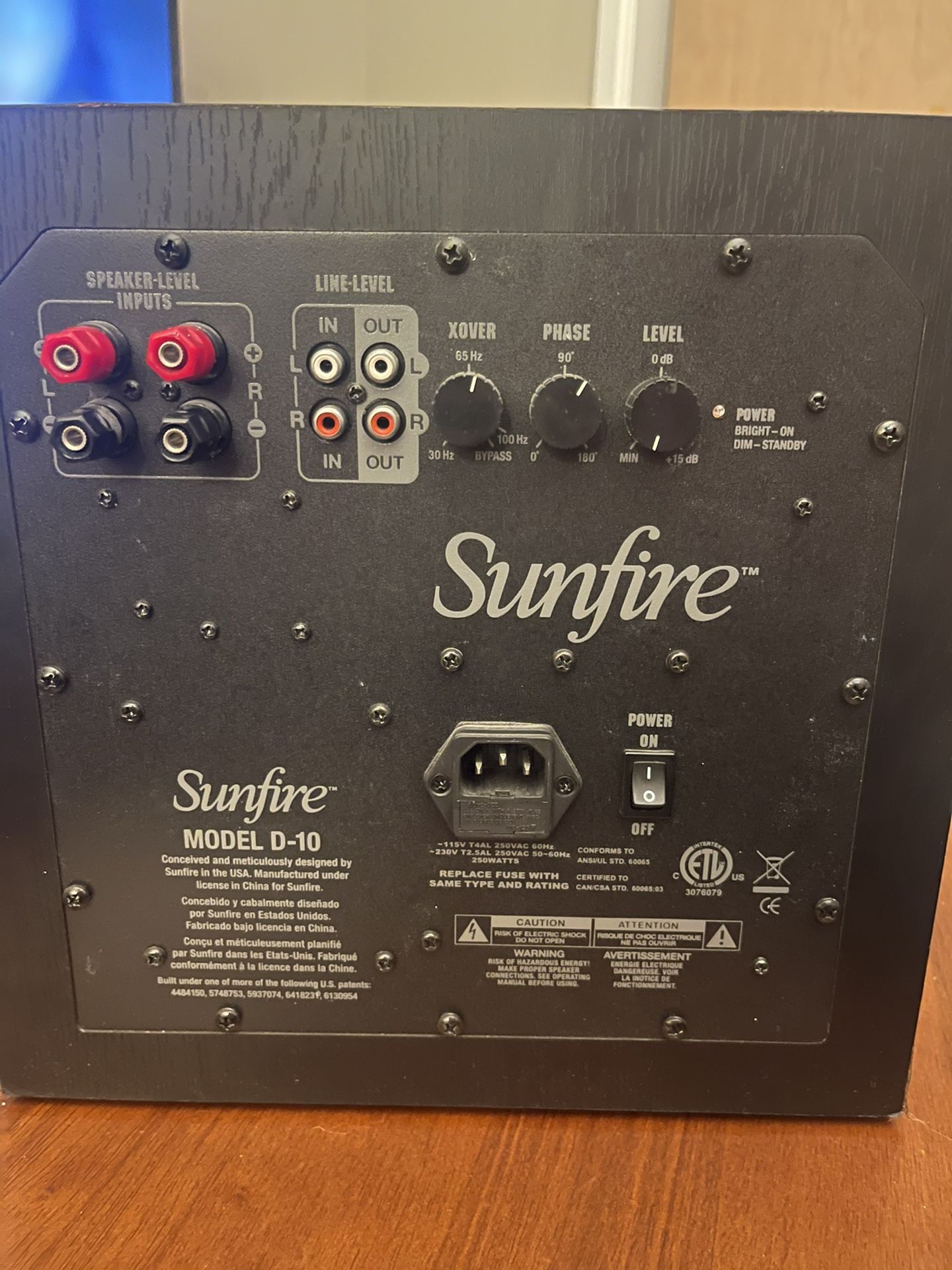Sunfire Model D-10 Subwoofer