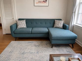 Rooms To Go Teal Sectional Sofa w/ Reversible Chaise – Delivery Available