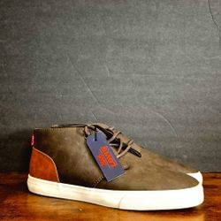 Levi's Men's Brown Leather Sneakers Size 8 Casual Boots with Tag - New