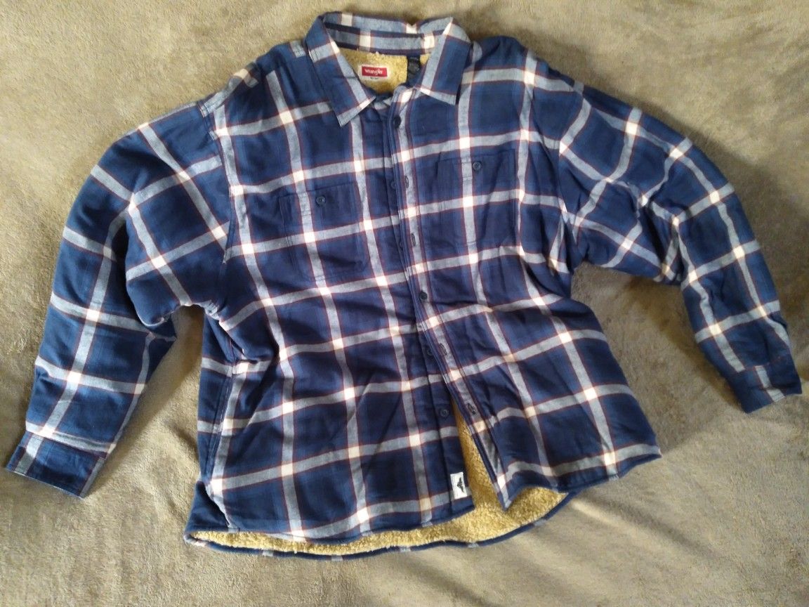 Men's 2x fleece lined warm winter flannel