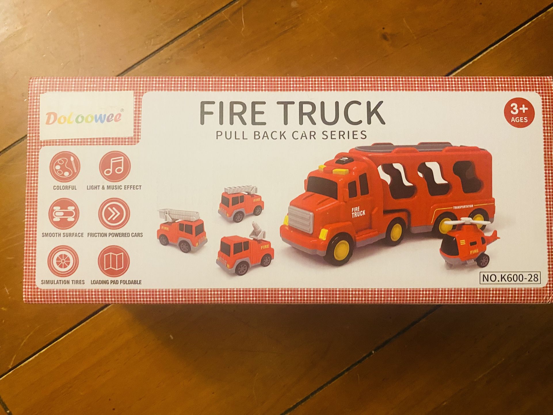 FIRE TRUCK • NEW, UNOPENED • DOLOOWEE • AGES 3+