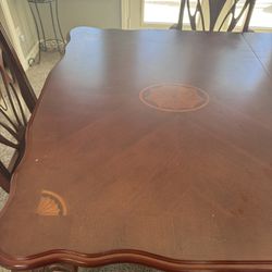 Walnut Solid Wood Dining Table With 6 Chairs Available For Pickup 