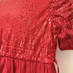 Ruby red sequins girls dress