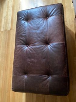 Pottery Barn Leather Bench / Ottoman - 51" W