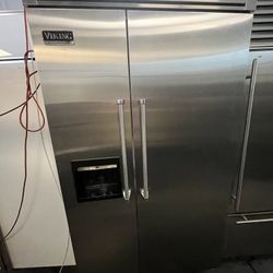 48" VIKING PROFESSIONAL FRIDGE STAINLESS BUILT IN SIDE BY SIDE REFRIGERATOR 