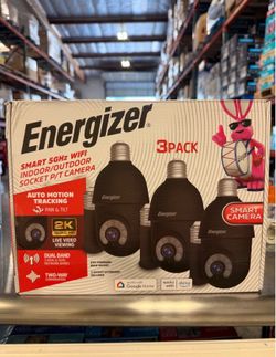 Energizer 3 Pack Smart 5GHZ WiFi Indoor/Outdoor Socket Camera Brand New in Box