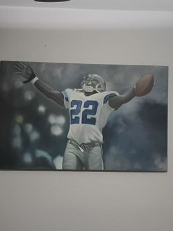 FOR SALE -DALLAS COWBOYS PAINTING 22 EMMITT SMITH PRICE LIST TO ME MY BROTHER PAINTING IT WHEN HE DIED NOT AUTOGRAPH