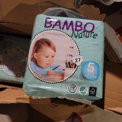 Bambo Nature Eco Friendly Baby Diapers Classic for Sensitive Skin, Size 5 168 Count 