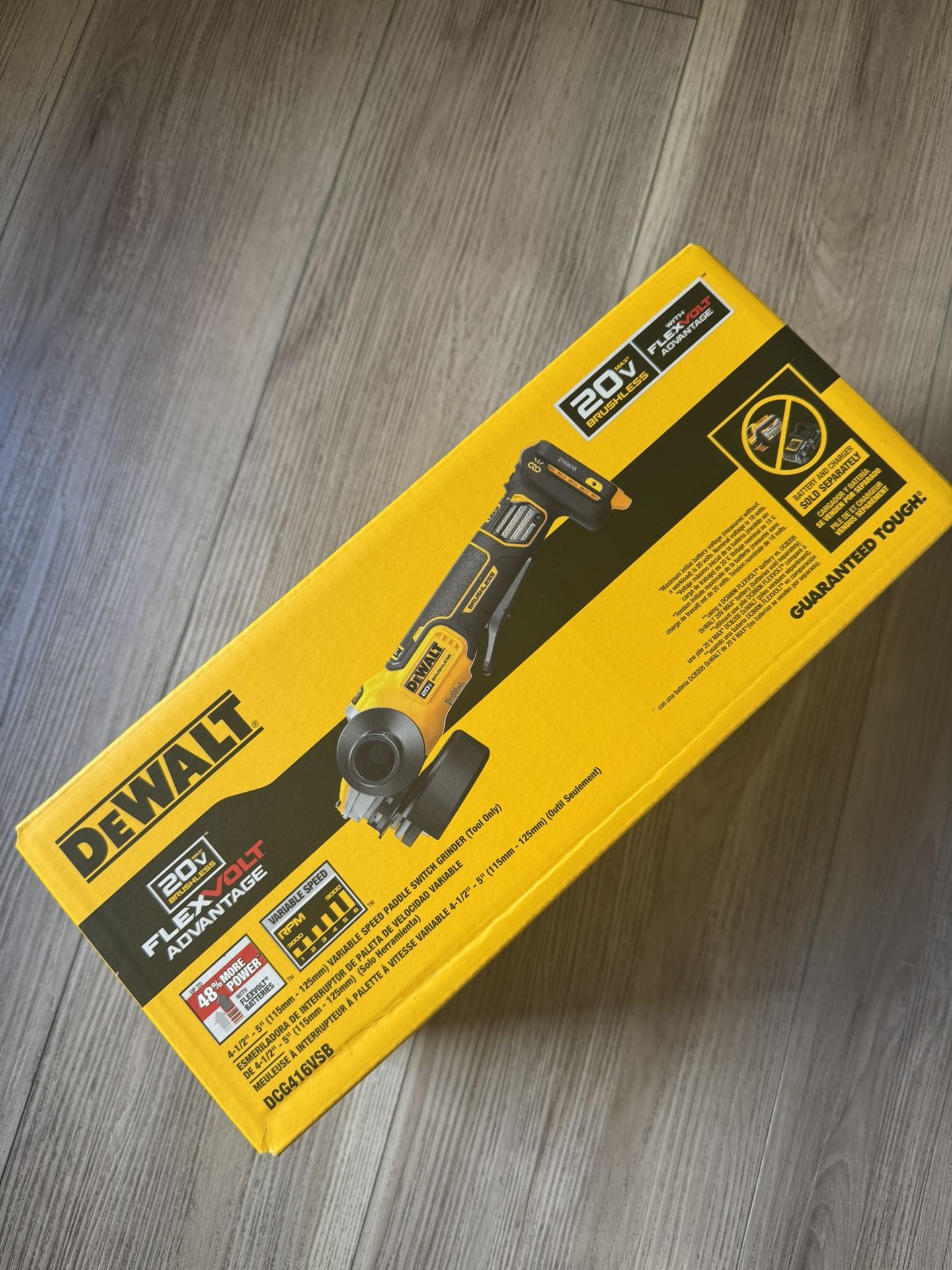 Dewalt DCG416VSB 20VDC 9000 Max RPM Cordless Angle Grinder (Tool Only)