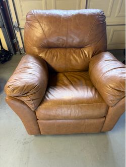 Leather brown recliner