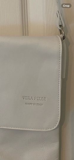 Vera PELLE Italian leather white crossbody bag