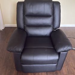 Large leather recliner chair