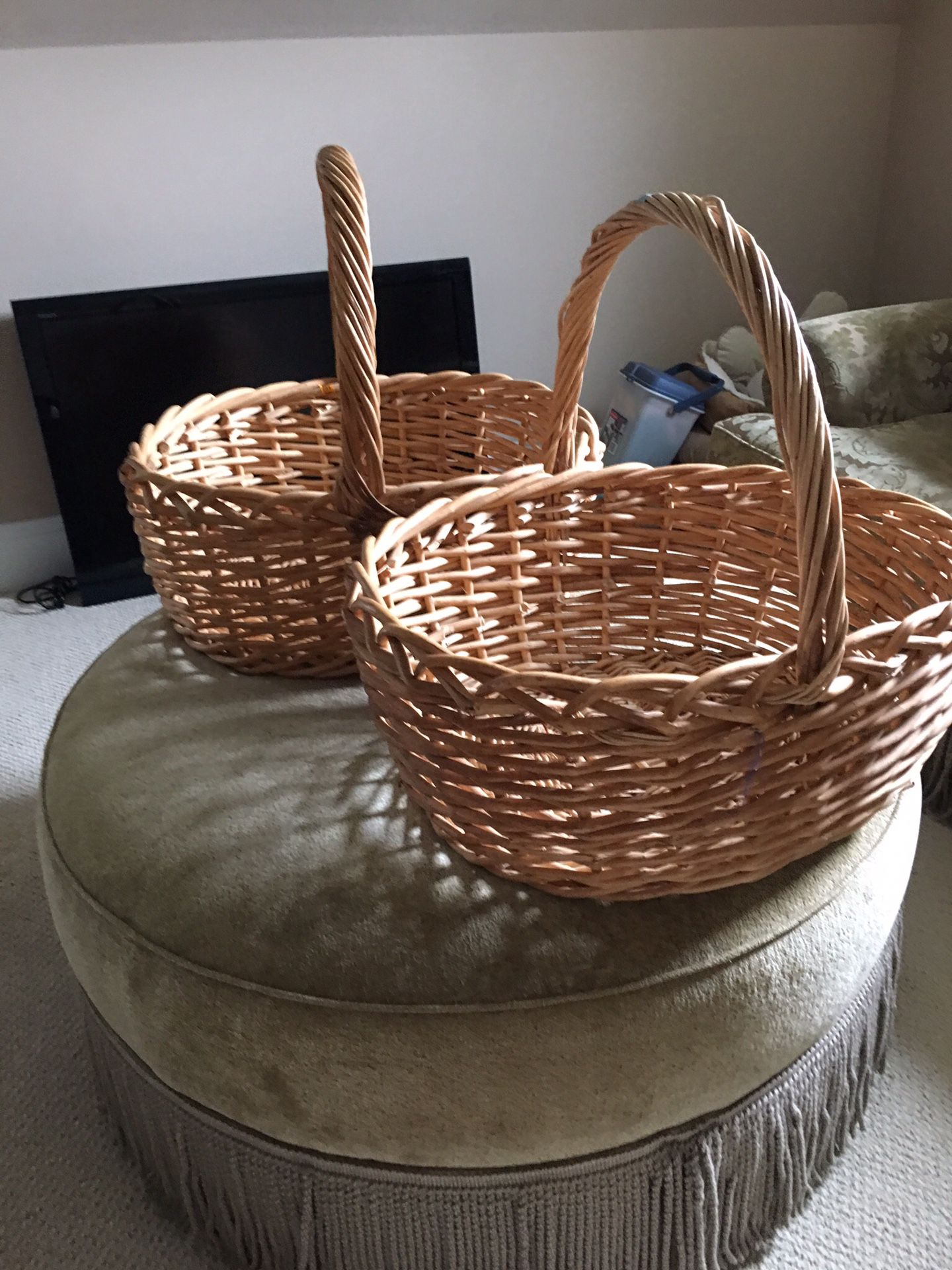 Oversized wicker baskets