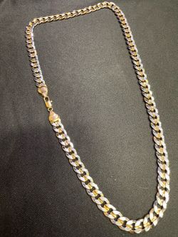 14K Plated Two Tone Curb Chain