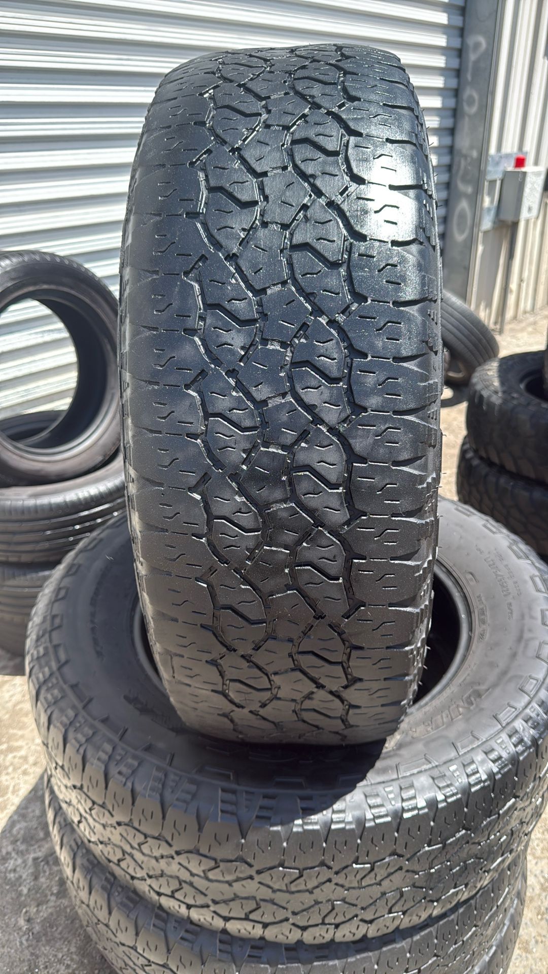 LT 275/65r20 USED TIRES GOODYEAR WRANGLER 10PLY FOR SALE SET OF 4 TIRES $249 WITH INSTALLED CASH PRICE 