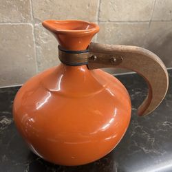 Rare Beautiful Bauer Orange Pottery Ware Coffee Carafe Pitcher No Lid Vintage