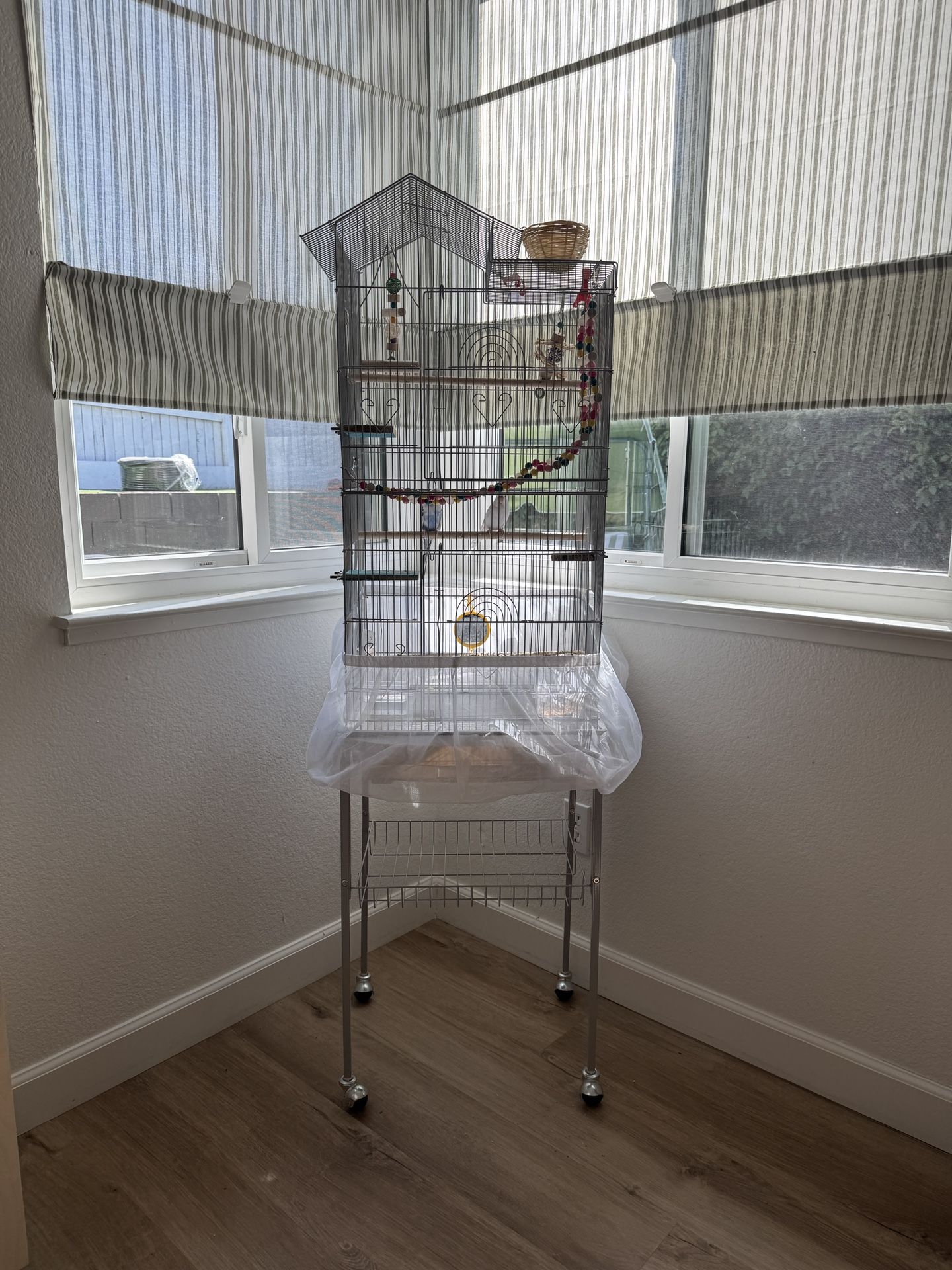 Big Cage With Accessories And A Couple