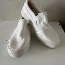 Steve Madden Women’s White Slip On Gills-C Platform Sneakers, Size 8