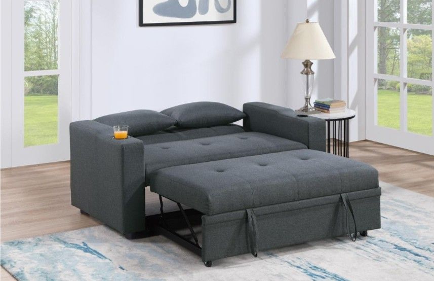 Sofa Futon W/pulloutbed & Cupholders