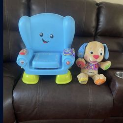 Fisher-Price Laugh & Learn Smart Stages Chair Electronic Learning Toy for Toddlers And Fisher-Price Laugh and Learn Smart Stages Puppy.